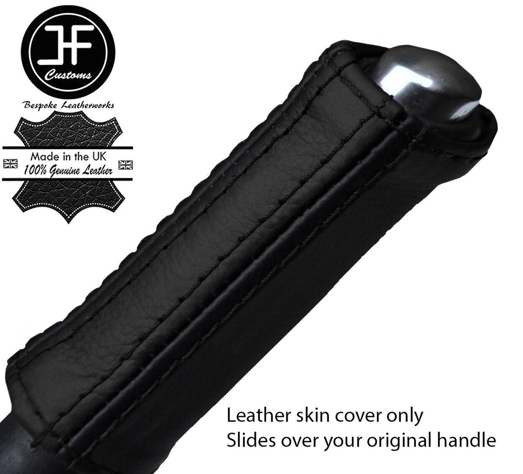 BLACK& BLACK STRIPE LEATHER HANDBRAKE HANDLE COVER FOR RENAULT LAGUNA MK2 01-05
