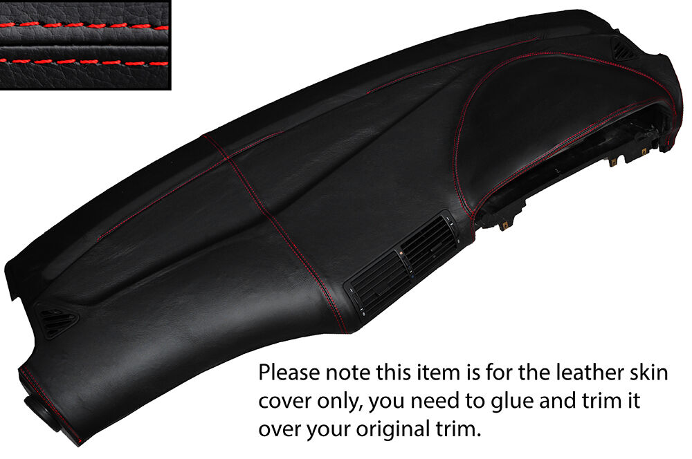 RED STITCH TOP DASH DASHBOARD LEATHER SKIN COVER FITS BMW 5 SERIES E39 95-03