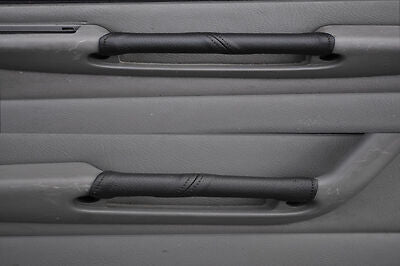 FITS FIAT PUNTO MK1 black stitch 2X LEATHER DOOR HANDLE COVERS CUSTOM NEW