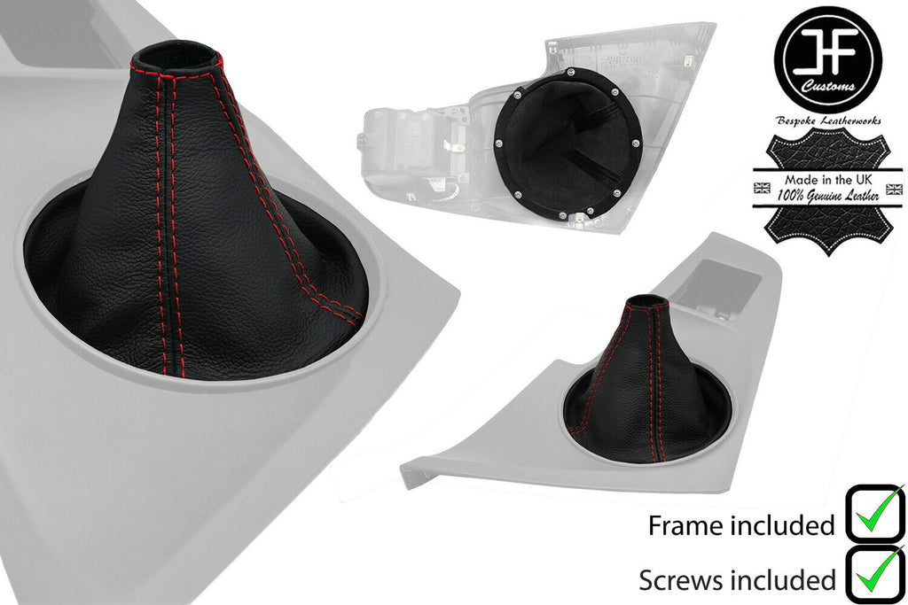 RED STITCH LEATHER MANUAL GEAR GAITER+PLASTIC FRAME FOR TOYOTA SUPRA MK4
