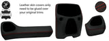 RED STITCH THREE PIECE DASH KIT TRIM LEATHER COVERS FOR PEUGEOT 108 2014-2019