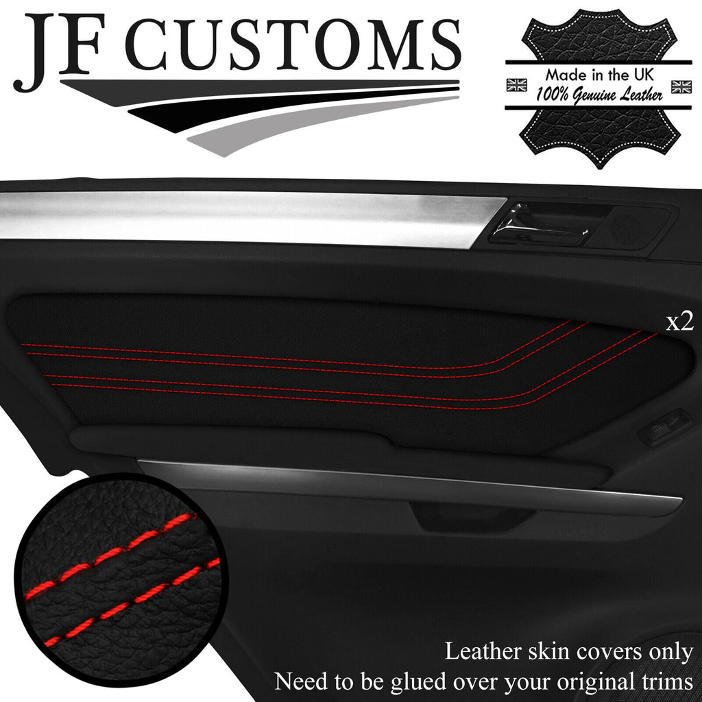 RED STITCH LEATHER 2X REAR DOOR TRIM COVERS FOR MERCEDES W164 05-11 JF3