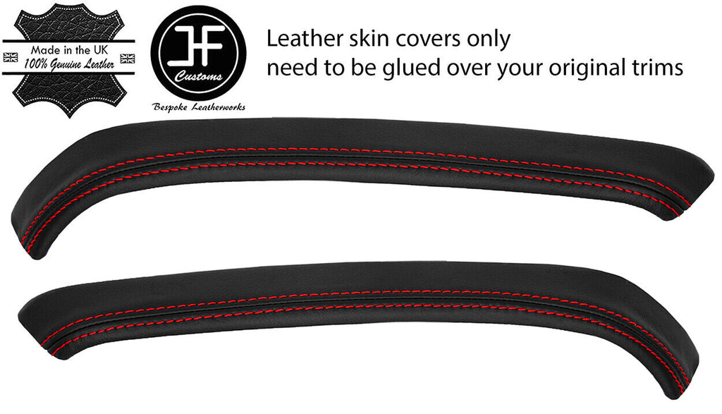 RED STITCH 2X REAR DOOR TRIM LEATHER COVERS FOR BMW 3 E90 SALOON 06-13