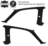 BLACK STITCH 2X A B PILLAR TRIM SUEDE COVERS FITS HONDA PRELUDE MK5 1997-2002