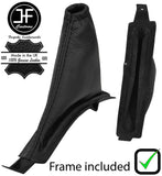 BLACK STITCH LEATHER HANDBRAKE GAITER+PLASTIC FRAME FOR CHEVROLET LACETTI 05-11