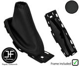 BLACK STITCH CARBON VINYL HANDBRAKE GAITER + PLASTIC FRAME FOR FORD FOCUS 14-18