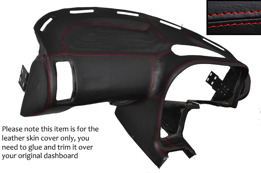 RED STITCH DASH DASHBOARD LEATHER SKIN COVER FITS LOTUS ELAN M100 1989-1995