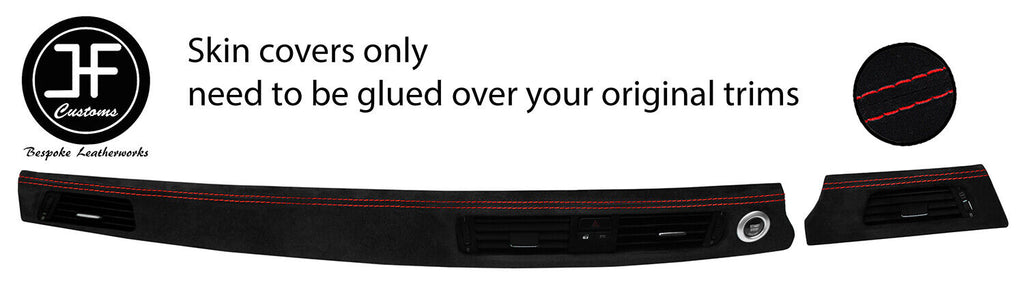 RED STITCH DASH DASHBOARD VENT TRIM SUEDE COVERS FOR BMW 3 E90 E91 E92 E93