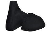 BLACK STITCH FITS BMW 3 SERIES E46 AUTO  AUTOMATIC GEAR + HANDBRAKE PU SUEDE