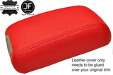 RED REAL LEATHER ARMREST LID COVER FITS HYUNDAI TUCSON 2004-2012 CUSTOM NEW