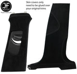 BLACK STITCH 2X UPPER AND 2X LOWER B PILLAR LUXE SUEDE COVER FOR AUDI Q5 08-15