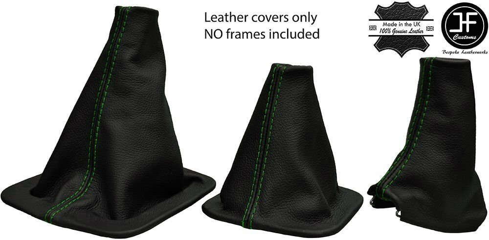 GREEN STITCH FOR LANDROVER DISCOVERY MK1 MK2 96-2004 3 x LEATHER GAITERS SET
