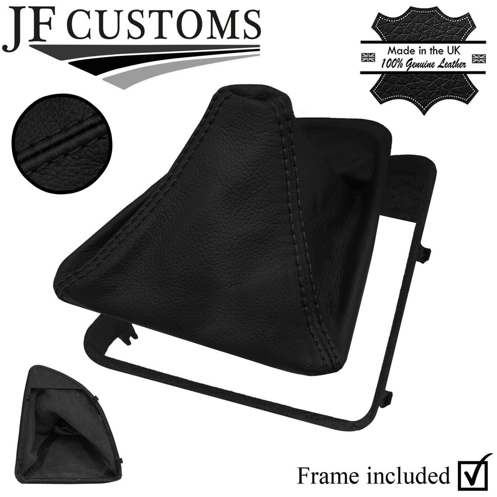 BLACK STITCH LEATHER MANUAL GEAR GAITER +PLASTIC FRAME FOR BMW E81 E82 E87 E88