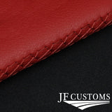 D RED CROSS STITCH LEATHER 2X SUN VISOR SET COVER FOR PORSCHE CAYENNE 955 03-10