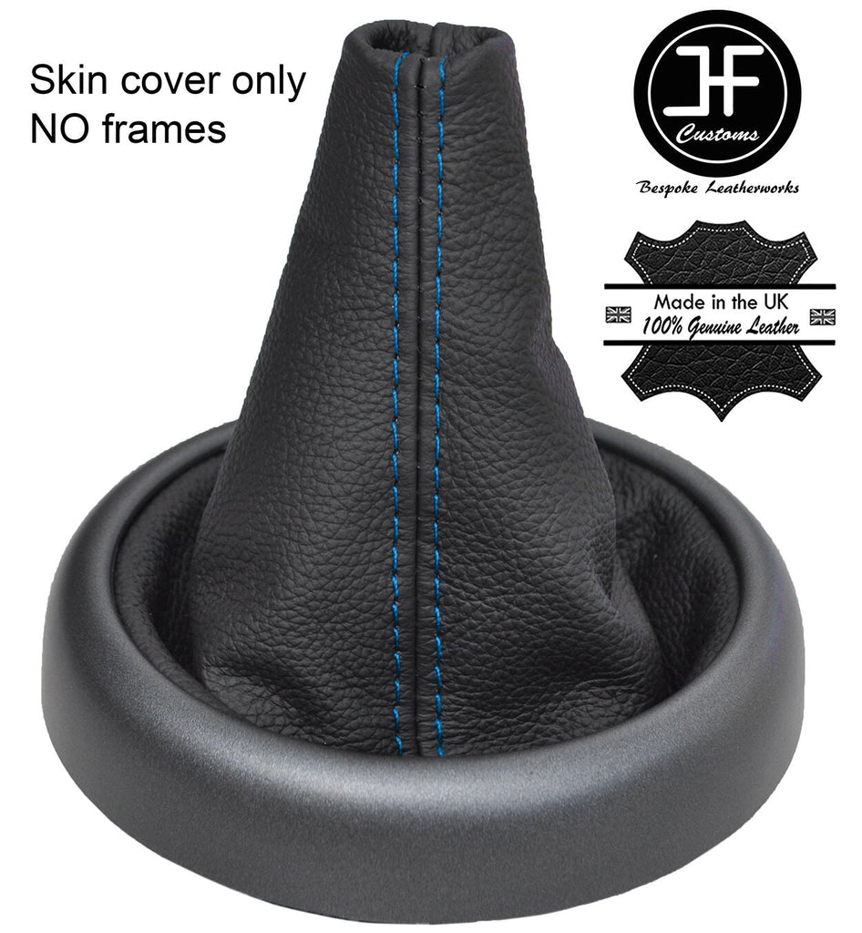 BLUE STITCH TOP GRAIN LEATHER GEAR GAITER FITS BMW MINI R50 R52 R53 2001-2006