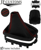 RED STITCH LEATHER GEAR GAITER+PLASTIC FRAME FOR CHEVROLET ORLANDO 2011-2017