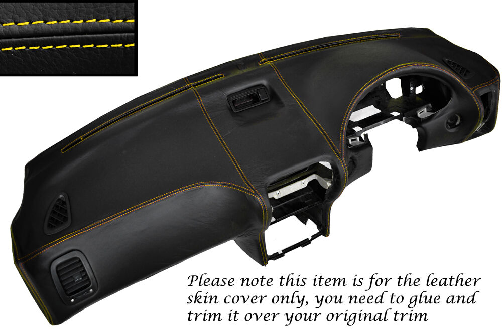 YELLOW STITCH DASH DASHBOARD LEATHER COVER FITS HONDA INTEGRA DC2 93-01