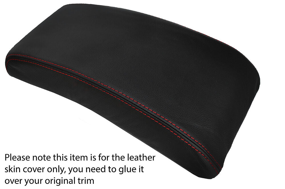 RED STITCHING ARMREST LID LEATHER SKIN COVER FITS CITROEN XM CUSTOM NEW