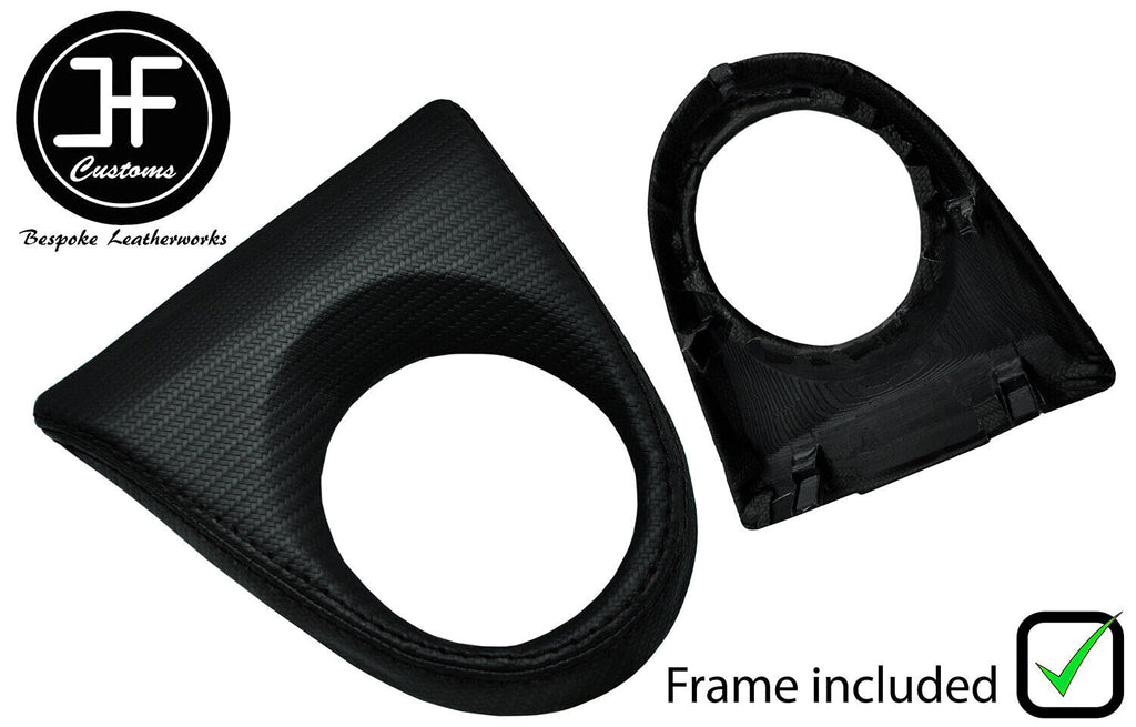 BLACK STITCH CARBON VINYL MANUAL GEAR SURROUND+FRAME FOR HONDA CIVIC MK8 06-11