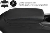 BLACK STITCHING TOP GRAIN REAL LEATHER ARMREST COVER FITS AUDI TT MK3 2015-2019