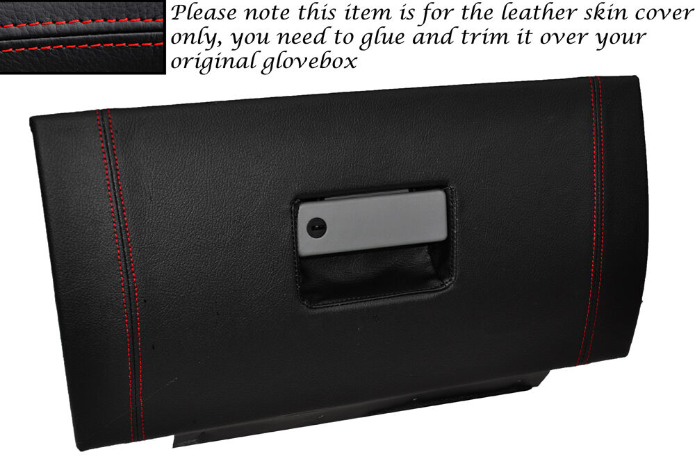 RED STITCH GLOVE BOX LID LEATHER SKIN COVER FITS FORD MUSTANG 2005-2009