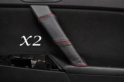 RED STITCH FITS MAZDA 3 09-13 2X REAR DOOR HANDLE LEATHER COVERS ONLY CUSTOM NEW