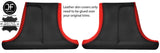BLACK & RED LEATHER 2X LOWER B PILLAR COVERS FOR MERCEDES W202 C CLASS 93-00