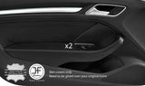BLACK STITCH 2X FRONT DOOR HANDLE ARMREST LEATHER COVERS FOR AUDI A3 13-19 3 DR