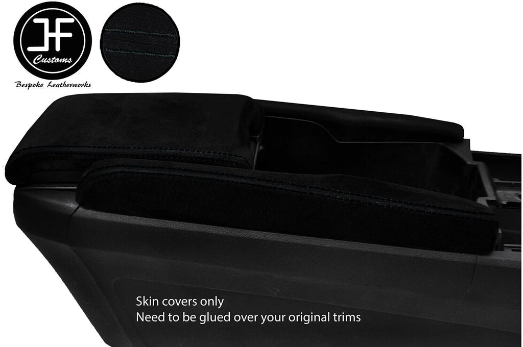 BLACK STITCH SUEDE CONSOLE SIDE TRIM & ARMREST COVER FOR HONDA CIVIC MK10 17-19