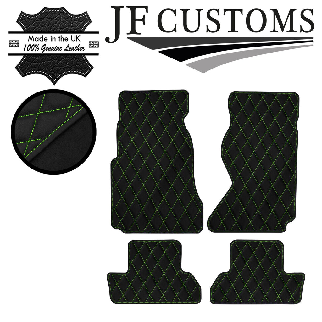 GREEN DIAMOND STITCH VINYL 4X TAILORED FLOOR MAT CARPETS FOR MAZDA RX7 91-02