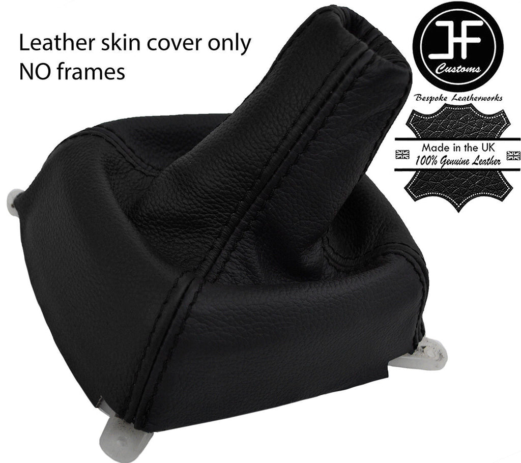 BLACK & BLACK TOP GRAIN LEATHER MANUAL GEAR GAITER FITS MITSUBISHI COLT 95-03