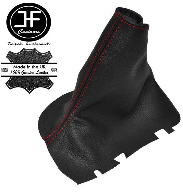 RED STITCHING FITS VOLVO V70  2000-2007 BLACK HANDBRAKE GAITER LEATHER COVER