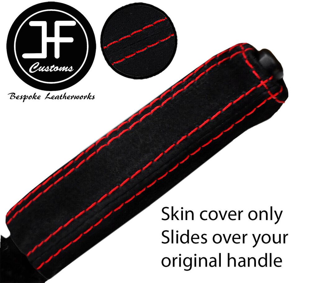 RED STITCH SUEDE HANDBRAKE HANDLE COVER FITS BMW 8 SERIES E31 840 850 90-99
