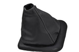 grey stitch FITS TRANSIT MK6 BLACK LEATHER GEAR GAITER FITS OVER RUBBER GAITER