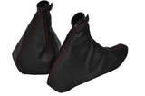 FITS FIAT COUPE 16V 20V 1994-2000 TURBO GEAR & HANDBRAKE GAITER RED STITCHING