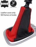 BLACK & RED TOP GRAIN REAL LEATHER GEAR GAITER FITS FORD GALAXY MK1 95-00
