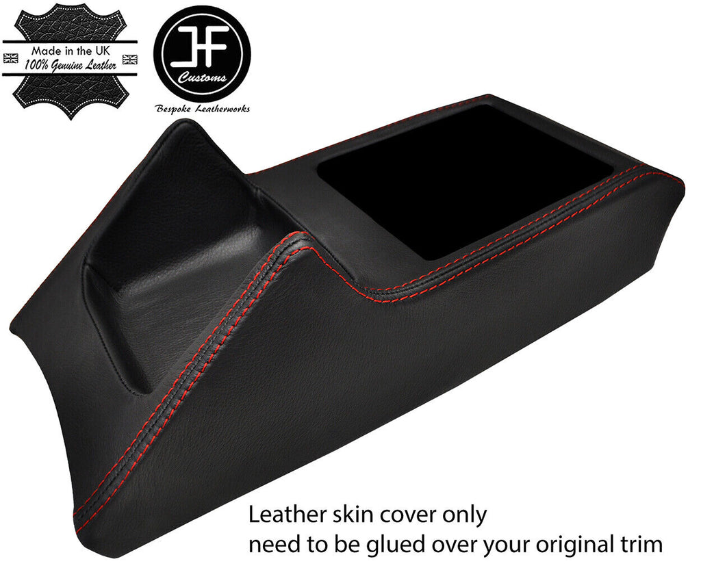 RED STITCH CONSOLE GEAR SURROUND LEATHER COVER FOR FORD CORTINA MK5 1979-1982