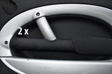blue stitch FITS BMW MIN ONE COOPER S 01-03 2X LEATHER DOOR TRIM COVERS