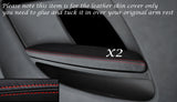 RED STITCH 2X REAR DOOR CARD ARMREST LEATHER COVERS FITS AUDI A5 07-14 3 DOOR