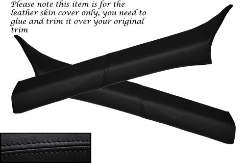 BLACK STITCH FITS MERCEDES S CLASS SE W126 79-91 2X WINDSCREEN PILLAR LTHR COVER