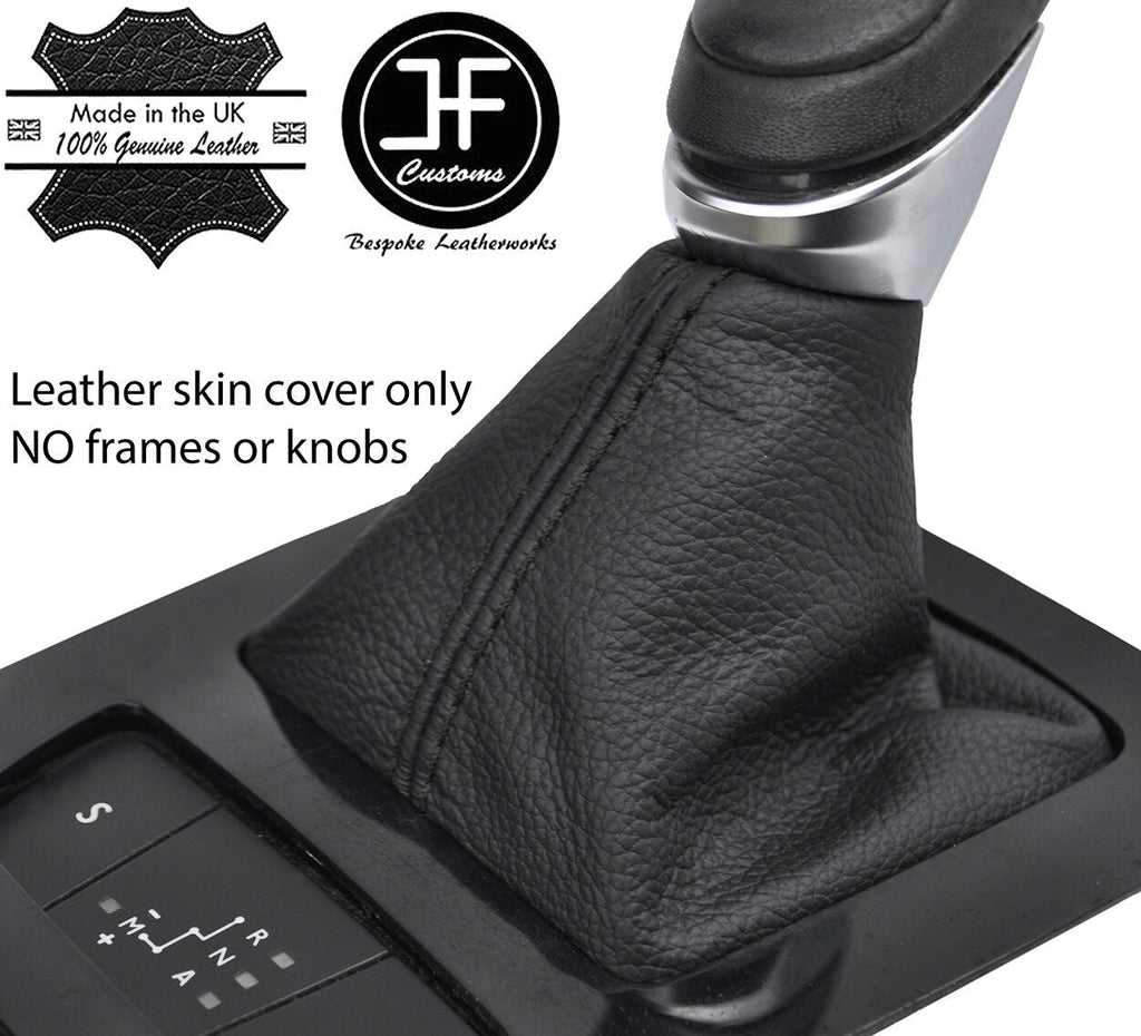 BLACK STITCH TOP GRAIN LEATHER AUTO AUTOMATIC GEAR GAITER FOR PEUGEOT 508 11-17