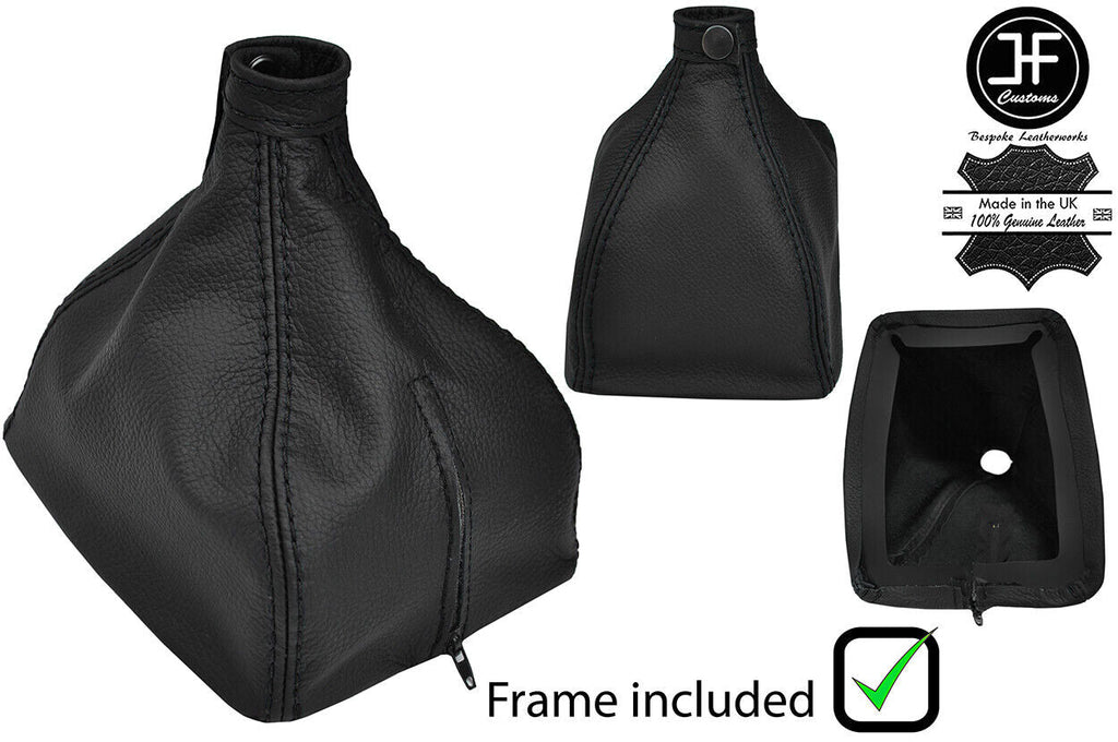 BLACK STITCH LEATHER MANUAL GEAR GAITER+PLASTIC FRAME FOR VOLVO 240 740 940