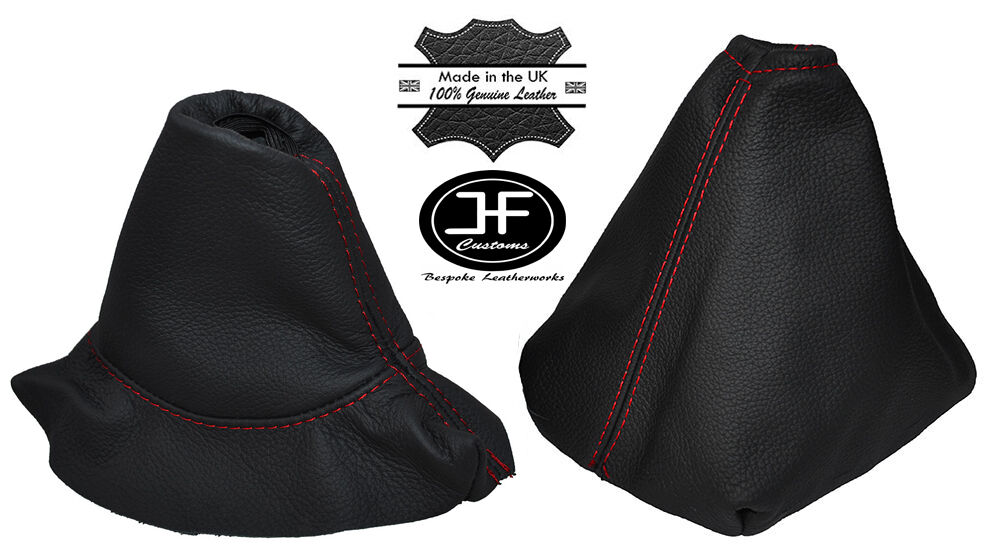 RED STITCH LEATHER MANUAL GEAR HANDBRAKE GAITER FITS PEUGEOT 407 2004-2010