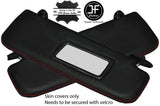 RED STITCH 2X SUN VISORS REAL LEATHER COVERS FITS HYUNDAI COUPE 1999-2001