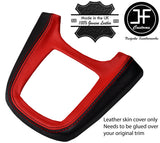 BLACK & RED LEATHER MANUAL GEAR SURROUND COVER  FOR FORD FIESTA MK8 2008-2013