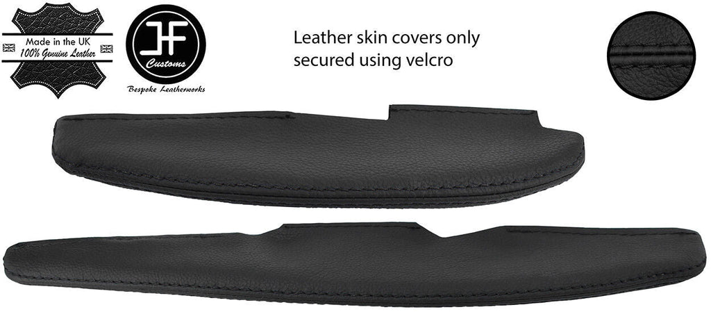 BLACK STITCH 2X REAL LEATHER SUN VISOR COVERS FITS LOTUS ELISE EXIGE S2 2007-13
