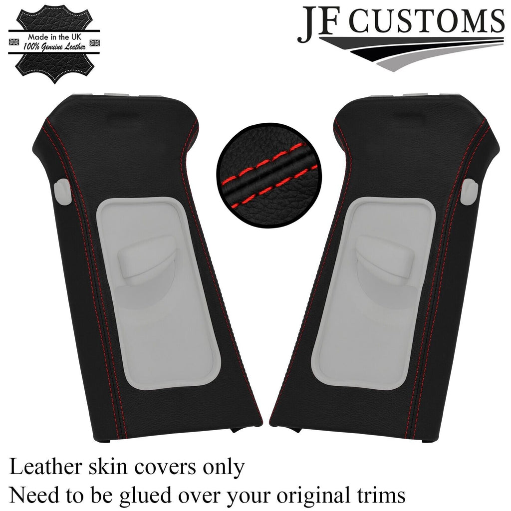 RED STITCH LEATHER 2X UPPER B PILLAR COVERS FITS VW PASSAT B6 05-10 CUSTOM NEW