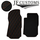 ORANGE DIAMOND STITCH VINYL 2X TAILORED FLOOR CARPETS FOR TRANSIT MK7 06-10 JF1