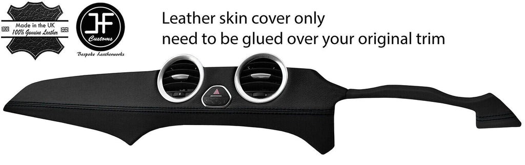 BLACK STITCH TWO PIECE DASH KIT TRIM LEATHER COVER FOR VAUXHALL OPEL ADAM 12-19