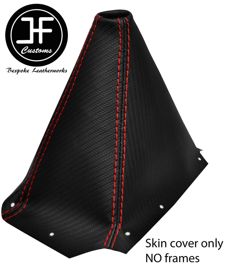 RED STITCH CARBON VINYL MANUAL GEAR GAITER FOR NISSAN SKYLINE R34 1998-2002